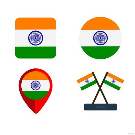 Free Indian Flag Icon Vector Eps Illustrator  Png Svg