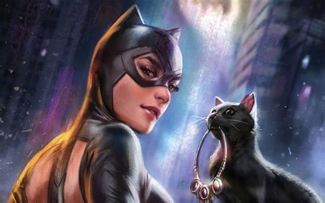 1920x1200 Catwoman With Cat 1080p Resolution Hd 4k Wallpapers Images