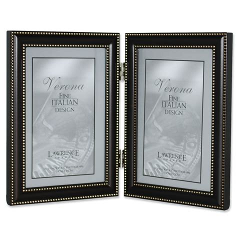 4x6 Hinged Double Vertical Metal Picture Frame Oil Rubbed Bronze With