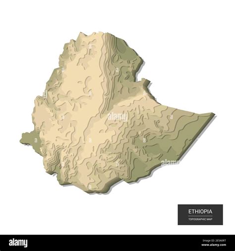 Ethiopia Map 3d Digital High Altitude Topographic Map 3d Vector