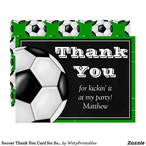 Soccer Thank You Card For Soccer Players Zazzle