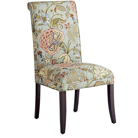 These chairs will only enhance the art and style that surround them. Angela Blue Floral Dining Chair with Espresso Wood ...