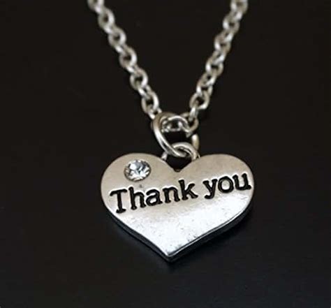 Thank You Necklace Thank You Charm Thank You Pendant
