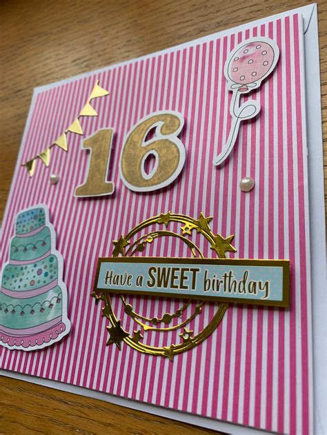 16th Birthday Card Girl 16th Birthday Card Daughter 16th Etsy