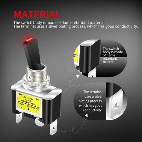 Asw 07d 2 Led Illuminated Lighted Toggle Switch Daier