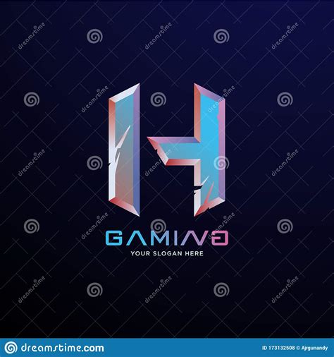 Initial Letter H Gaming Esports Style Logo Template Stock Vector
