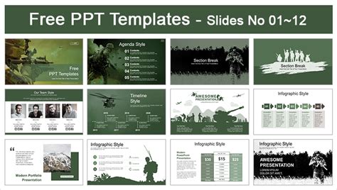 Use it for financial or technological presentations to the military. Army Soldier in Action PowerPoint Templates for Free