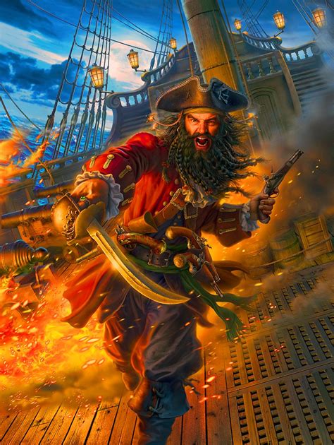 Blackbeard The Pirate Pirate Boats Pirate Art Pirate Ships Pirate Skull Heroic Fantasy