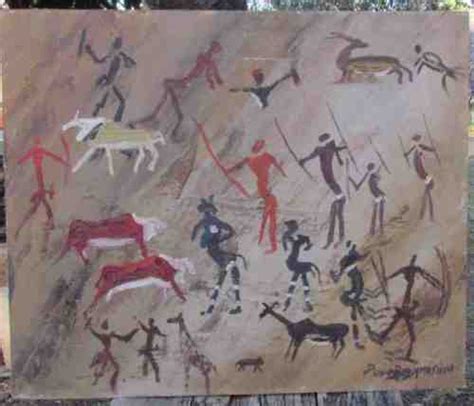 Paintings Bushman Rock Artsa Artistpeter Daniel Van Blommestein