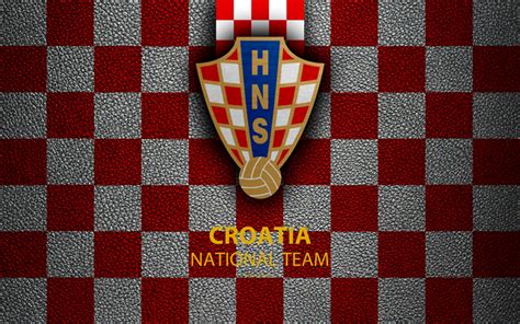 Download wallpapers Croatia national football team, 4k, leather texture