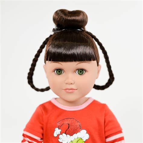My Life As Poseable Grinch Sleepover 18 Inch Doll Brunette Hair Green