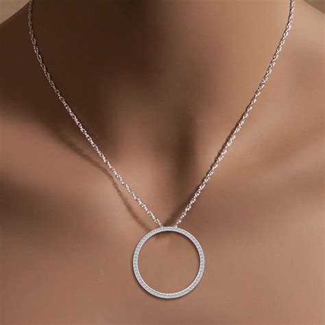 Circle Of Life Diamond Necklace Cttw K White Gold Etsy