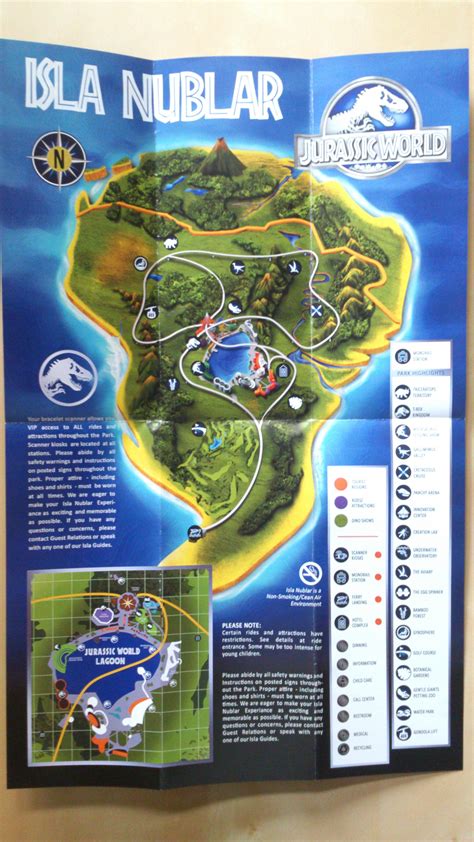 Amazon Com Jurassic National Park Map 16x20 Poster Isla Nublar Handmade