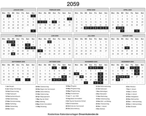 Kalender 2059