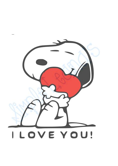 I Love You Peanuts Snoopy Valentines Heart Image Png Svg File