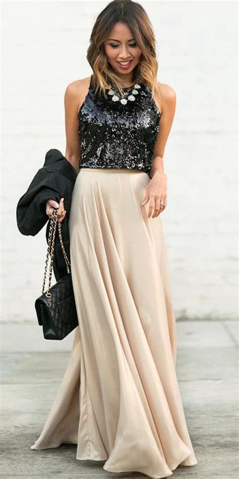 Dress it up or down, depending on the occasion's dress code. winter-guest-wedding-dresses-sequins-top-long-maxi-skirt ...