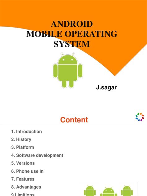 Android Mobile Operating System Pdf Android Operating System