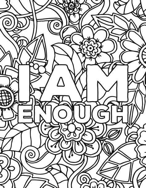 Floral Affirmations Coloring Page Totallifecare Love Coloring Page