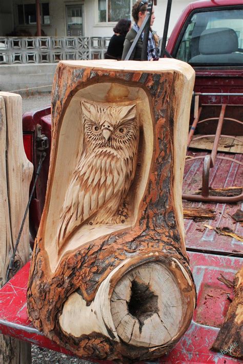 Owl Wood Carving By Chainsaw M Carvings Wood Carving Patterns Dremel