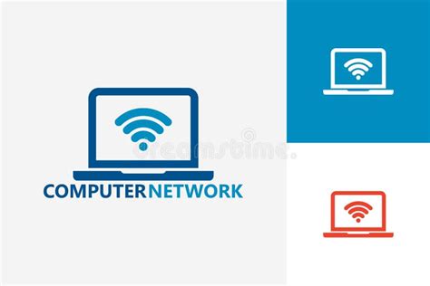 Computer Network Logo Template Design Vector Emblem Design Concept
