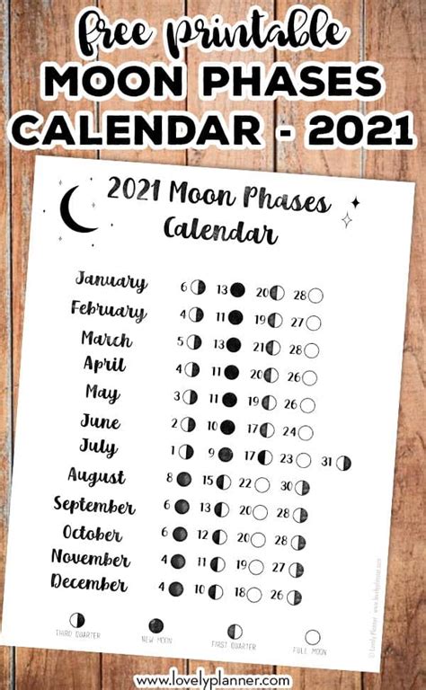 Lunar Calendar 2021 Free 2021 Moon Phases Vector Photo Free Trial