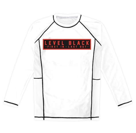 first in last out white ls rash guard lxb