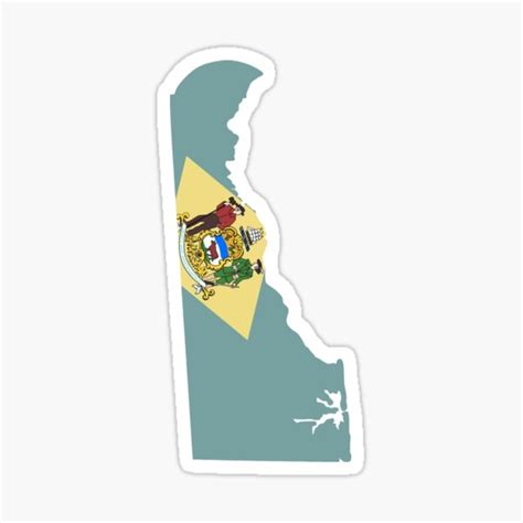 Delaware Flag State Border Sticker By Nilecoyote Redbubble