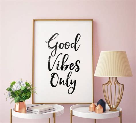 Good Vibes Only Printable Art Typography Quote Good Vibes Poster Good