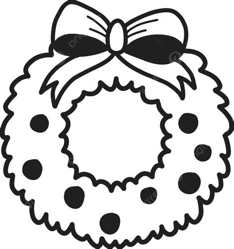 Hand Drawn Christmas Wreath Illustration Isolated On Background Christmas Drawing Wreath