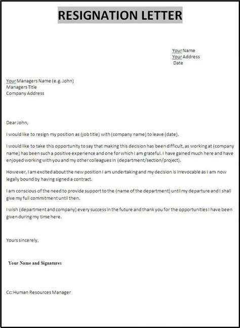 Resignation Letter Template 16 Free Word And Pdf Samples Resignation