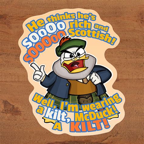 Flintheart Glomgold Ducktales Sticker On Glossy Vinyl He Thinks Hes So