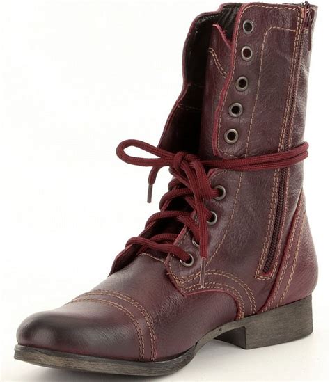 Steve Madden Troopa Military Inspired Zipper Lace Up Leather Combat