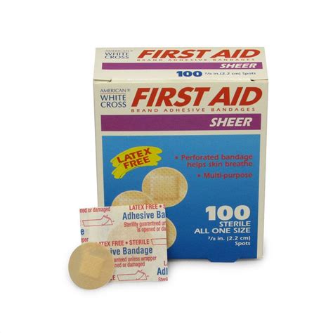 Sheer Adhesive Spot Bandages From American White Cross Box Contains