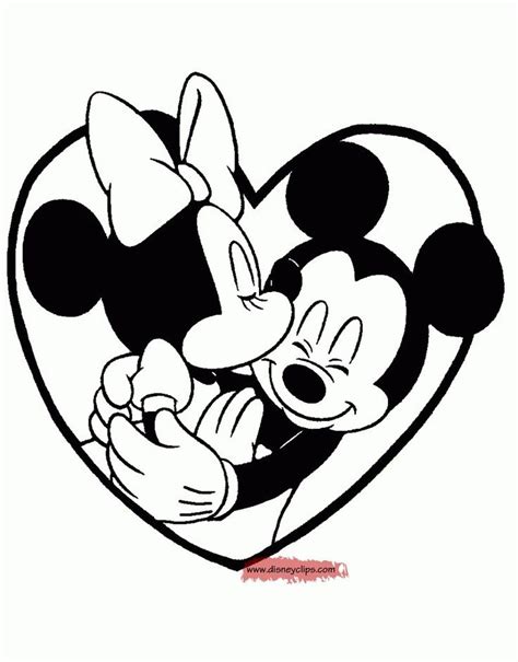 Mickey And Minnie Coloring Pages Mickey Valentine Coloring Pages With