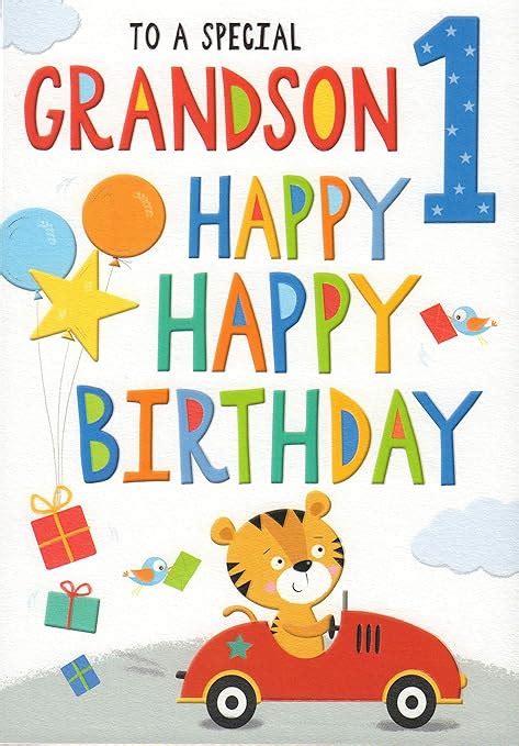 Grandson 1st Birthday Card To A Special Grandson 1 Happy Birthday