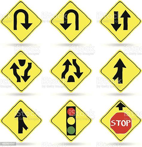 Doodle Traffic Signs Vector Icons Set Stock Illustration Download