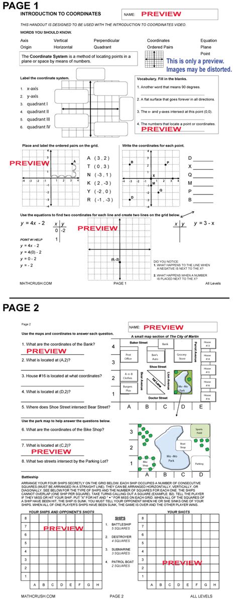 Each series of points connects to form a line. Worksheets by Math Crush: Graphing,Coordinate Plane