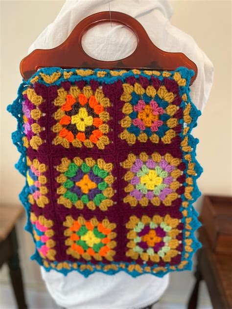 Vintage 1970s Crocheted Granny Gem