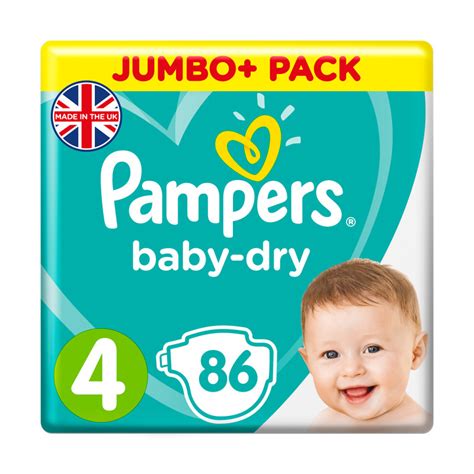Pampers Baby Dry Size 4 Nappies Jumbo Pack 86 Pack Chemist Direct