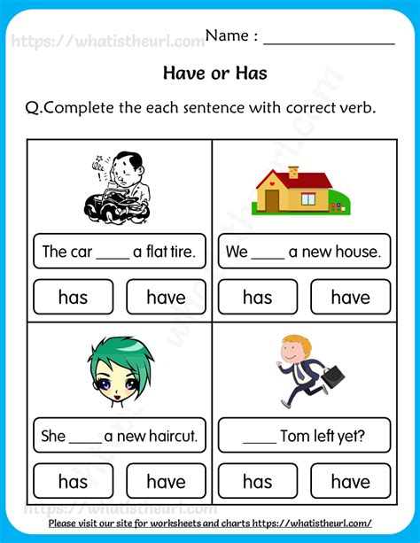 Have Or Has Worksheet For Grade Your Home Teacher