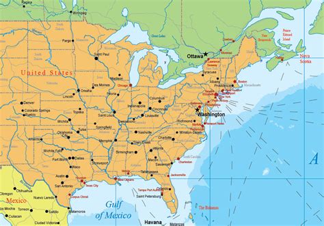 World Map With Ports United States Map