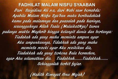 Saya sering mendengar adanya pelaksanaan shalat tersebut secara berjemaah, biasanya dalam rangka menyambut ramadhan. Fadhilat malam Nisfu Syaaban | Sitik's Blog