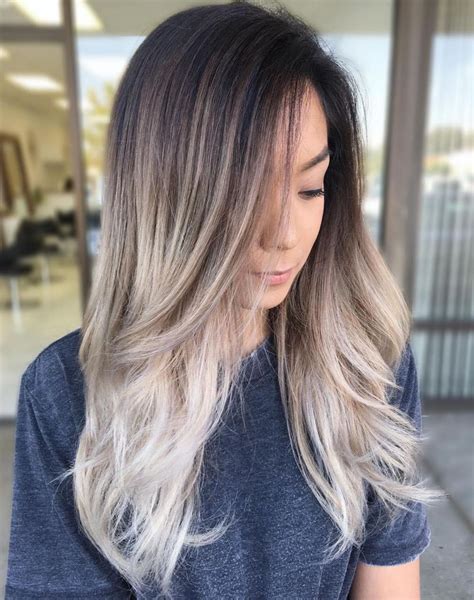 Dark Brown Hair With Ash Blonde Ombre Ombre Hair Blonde Balayage