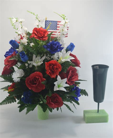 Patriotic Vase Flower Spring Cemetery Flowerscemetery Etsy