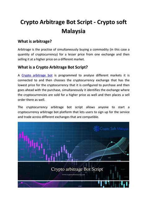 Crypto trading bots are a sophisticated way to generate passive income from the cryptocurrency market. Crypto Arbitrage Bot Script - Crypto soft Malaysia by ...