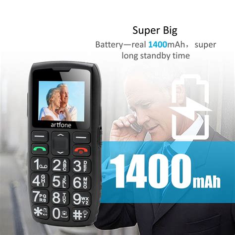 Artfone C1 Big Button Mobile Phone For Elderly Unlocked Senior Mobile
