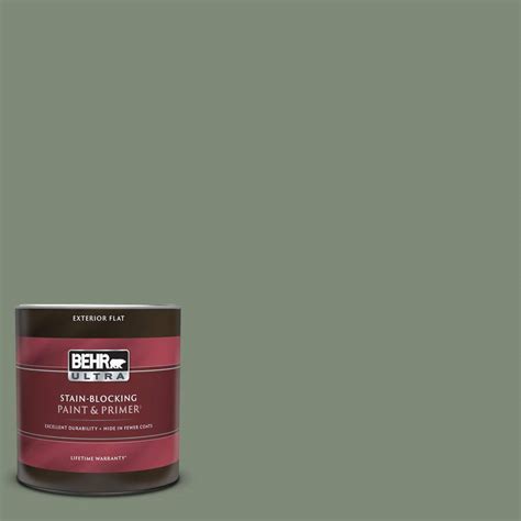 Behr Ultra 1 Qt N400 5 Thai Basil Flat Exterior Paint And Primer 485304