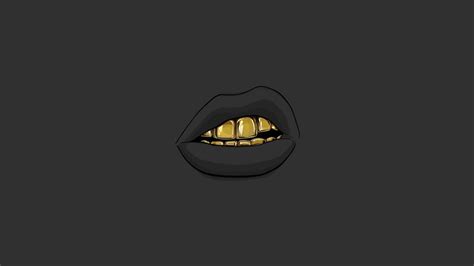 Online Crop Human Lips With Gold Colored Teeth Open Mouth Gold