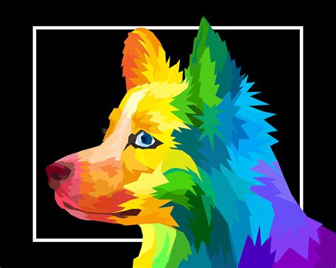 Rainbow Dog Print Digital Art By Stephen Bialecki