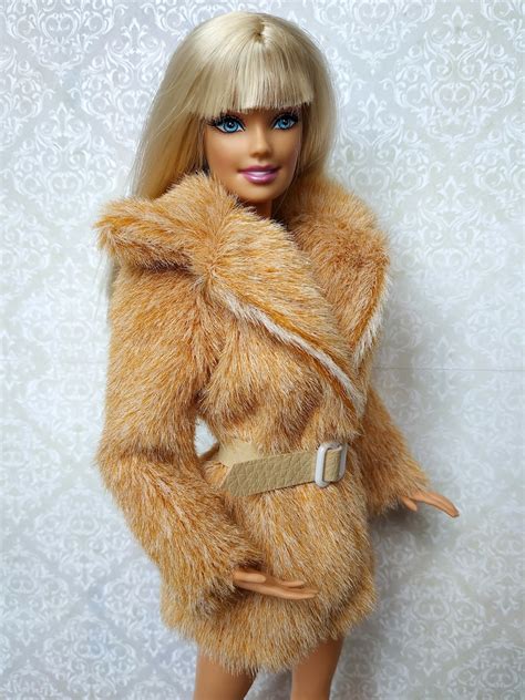 barbie clothes barbie fur coat barbie winter clothes etsy